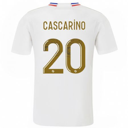 Kandiny Hombre Camiseta Delphine Cascarino #20 Blanco 1ª Equipación 2023/24 La Camisa Chile