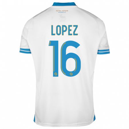 Kandiny Hombre Camiseta Pau López #16 Blanco 1ª Equipación 2023/24 La Camisa Chile