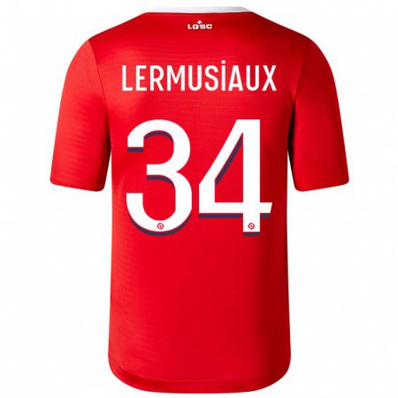 Kandiny Hombre Camiseta Chrystal Lermusiaux #34 Rojo 1ª Equipación 2023/24 La Camisa Chile