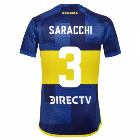 Kandiny Hombre Camiseta Marcelo Saracchi #3 Azul Oscuro Amarillo 1ª Equipación 2023/24 La Camisa Chile
