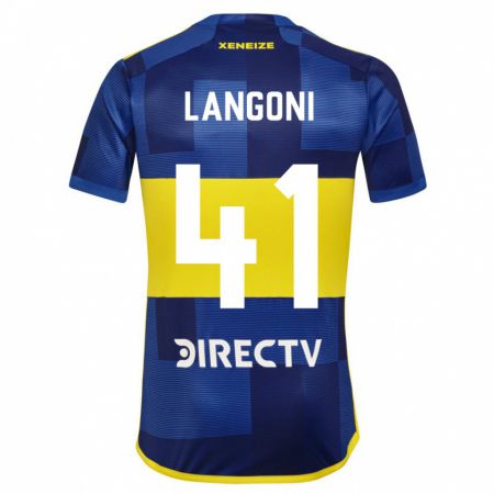 Kandiny Hombre Camiseta Luca Langoni #41 Azul Oscuro Amarillo 1ª Equipación 2023/24 La Camisa Chile
