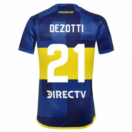Kandiny Hombre Camiseta Martina Dezotti #21 Azul Oscuro Amarillo 1ª Equipación 2023/24 La Camisa Chile