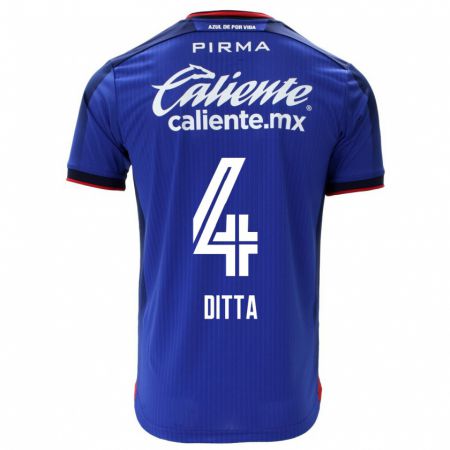 Kandiny Hombre Camiseta Willer Ditta #4 Azul 1ª Equipación 2023/24 La Camisa Chile