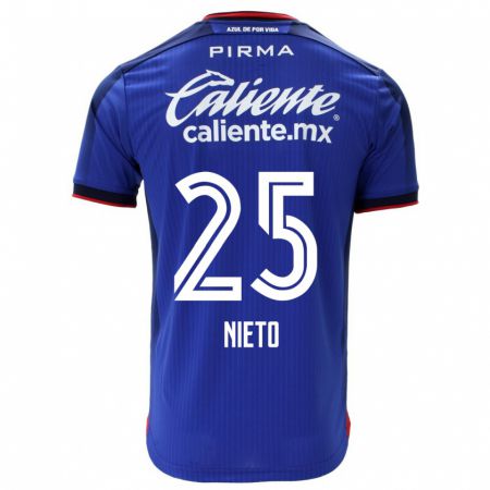 Kandiny Hombre Camiseta Natsidieli Nieto #25 Azul 1ª Equipación 2023/24 La Camisa Chile