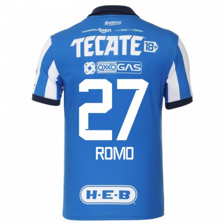 Kandiny Hombre Camiseta Luis Romo #27 Azul Blanco 1ª Equipación 2023/24 La Camisa Chile