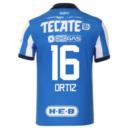 Kandiny Hombre Camiseta Celso Ortiz #16 Azul Blanco 1ª Equipación 2023/24 La Camisa Chile