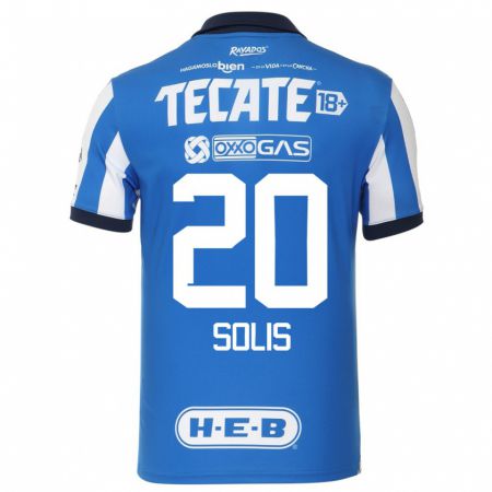 Kandiny Hombre Camiseta Daniela Solis #20 Azul Blanco 1ª Equipación 2023/24 La Camisa Chile