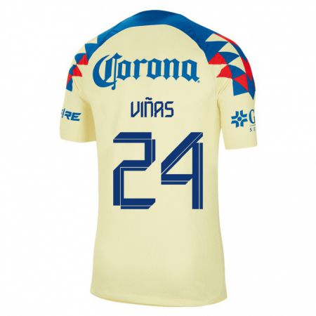 Kandiny Hombre Camiseta Federico Viñas #24 Amarillo 1ª Equipación 2023/24 La Camisa Chile