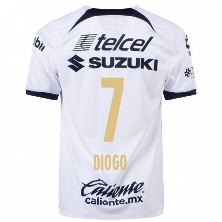 Kandiny Hombre Camiseta Diogo #7 Blanco 1ª Equipación 2023/24 La Camisa Chile