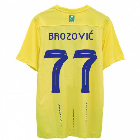 Kandiny Hombre Camiseta Marcelo Brozovic #77 Amarillo 1ª Equipación 2023/24 La Camisa Chile