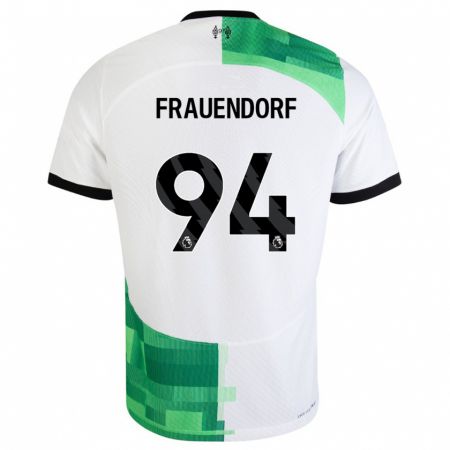 Kandiny Hombre Camiseta Melkamu Frauendorf #94 Blanco Verde 2ª Equipación 2023/24 La Camisa Chile