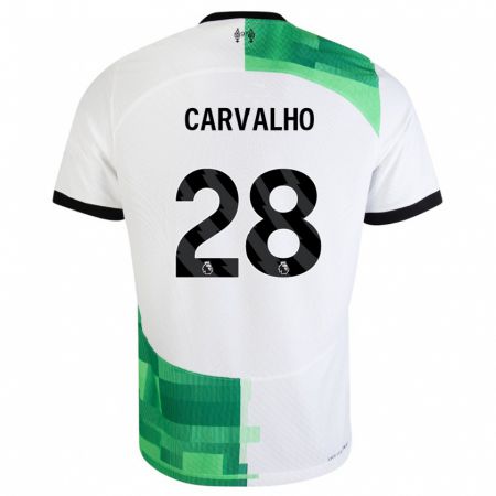 Kandiny Hombre Camiseta Fabio Carvalho #28 Blanco Verde 2ª Equipación 2023/24 La Camisa Chile