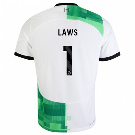 Kandiny Hombre Camiseta Rachael Laws #1 Blanco Verde 2ª Equipación 2023/24 La Camisa Chile