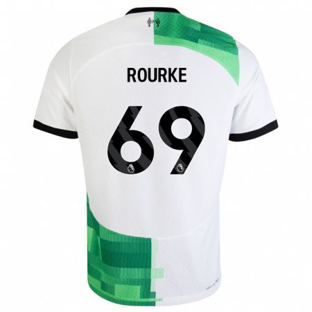 Kandiny Hombre Camiseta Fidel O'rourke #69 Blanco Verde 2ª Equipación 2023/24 La Camisa Chile