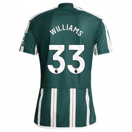 Kandiny Hombre Camiseta Brandon Williams #33 Verde Oscuro 2ª Equipación 2023/24 La Camisa Chile