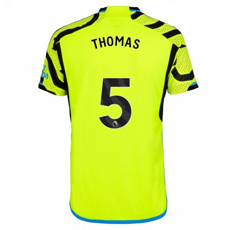 Kandiny Hombre Camiseta Thomas Partey #5 Amarillo 2ª Equipación 2023/24 La Camisa Chile