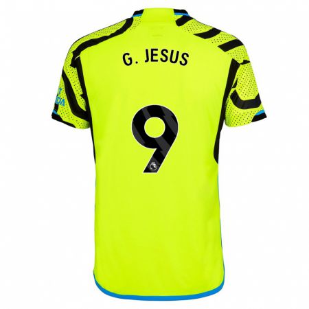 Kandiny Hombre Camiseta Gabriel Jesus #9 Amarillo 2ª Equipación 2023/24 La Camisa Chile