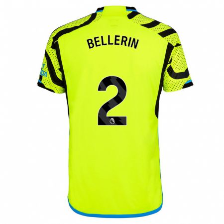 Kandiny Hombre Camiseta Hector Bellerin #2 Amarillo 2ª Equipación 2023/24 La Camisa Chile