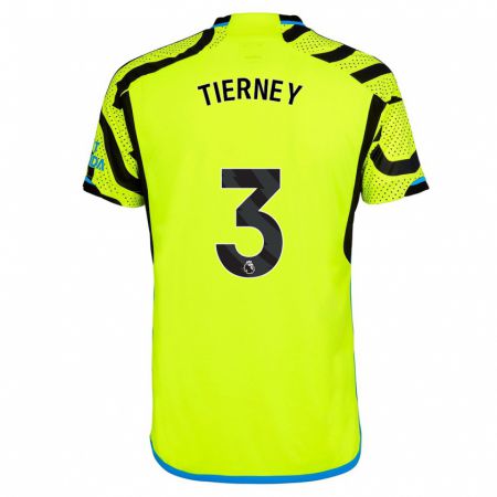 Kandiny Hombre Camiseta Kieran Tierney #3 Amarillo 2ª Equipación 2023/24 La Camisa Chile