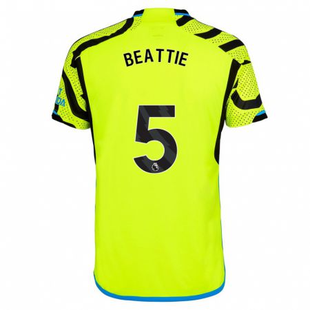 Kandiny Hombre Camiseta Jen Beattie #5 Amarillo 2ª Equipación 2023/24 La Camisa Chile