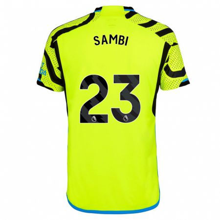 Kandiny Hombre Camiseta Albert Sambi Lokonga #23 Amarillo 2ª Equipación 2023/24 La Camisa Chile