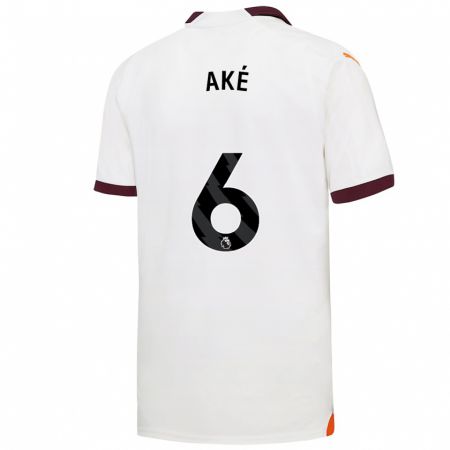 Kandiny Hombre Camiseta Nathan Aké #6 Blanco 2ª Equipación 2023/24 La Camisa Chile
