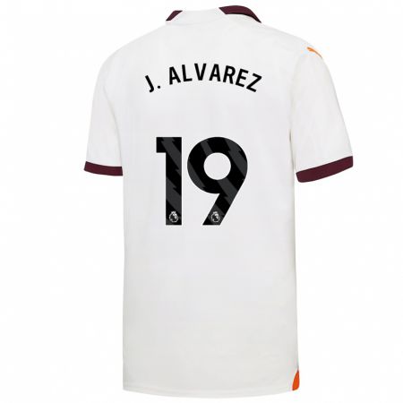 Kandiny Hombre Camiseta Julián Álvarez #19 Blanco 2ª Equipación 2023/24 La Camisa Chile