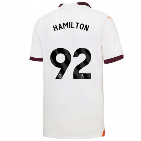 Kandiny Hombre Camiseta Micah Hamilton #92 Blanco 2ª Equipación 2023/24 La Camisa Chile