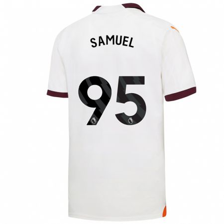Kandiny Hombre Camiseta Lakyle Samuel #95 Blanco 2ª Equipación 2023/24 La Camisa Chile