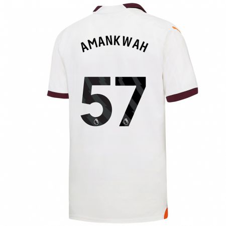Kandiny Hombre Camiseta Yeboah Amankwah #57 Blanco 2ª Equipación 2023/24 La Camisa Chile
