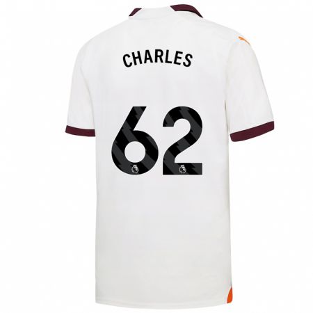 Kandiny Hombre Camiseta Shea Charles #62 Blanco 2ª Equipación 2023/24 La Camisa Chile