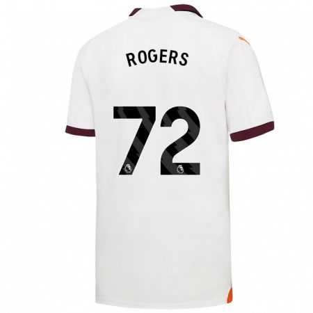 Kandiny Hombre Camiseta Morgan Rogers #72 Blanco 2ª Equipación 2023/24 La Camisa Chile