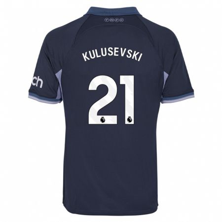 Kandiny Hombre Camiseta Dejan Kulusevski #21 Azul Oscuro 2ª Equipación 2023/24 La Camisa Chile