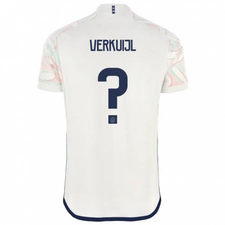 Kandiny Hombre Camiseta Mark Verkuijl #0 Blanco 2ª Equipación 2023/24 La Camisa Chile