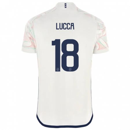 Kandiny Hombre Camiseta Lorenzo Lucca #18 Blanco 2ª Equipación 2023/24 La Camisa Chile
