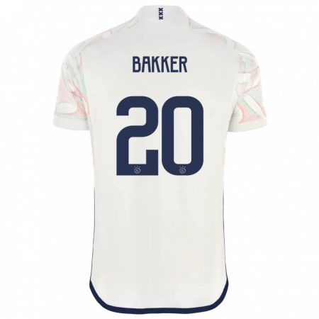 Kandiny Hombre Camiseta Eshly Bakker #20 Blanco 2ª Equipación 2023/24 La Camisa Chile