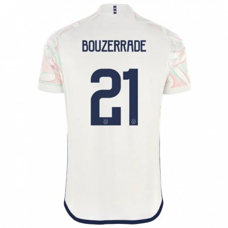 Kandiny Hombre Camiseta Zaina Bouzerrade #21 Blanco 2ª Equipación 2023/24 La Camisa Chile