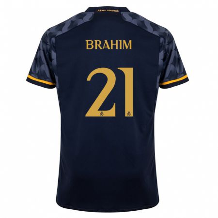 Kandiny Hombre Camiseta Brahim Díaz #21 Azul Oscuro 2ª Equipación 2023/24 La Camisa Chile