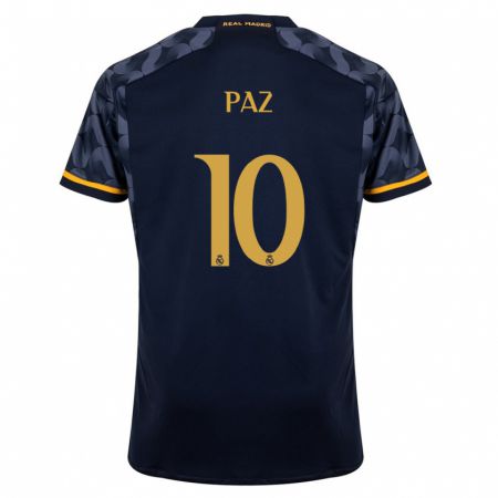 Kandiny Hombre Camiseta Nico Paz #10 Azul Oscuro 2ª Equipación 2023/24 La Camisa Chile