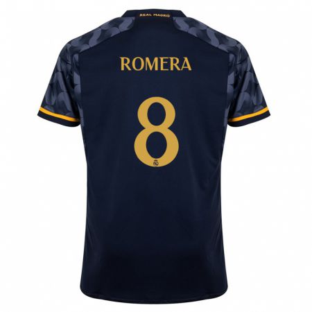 Kandiny Hombre Camiseta Miguel Romera #8 Azul Oscuro 2ª Equipación 2023/24 La Camisa Chile
