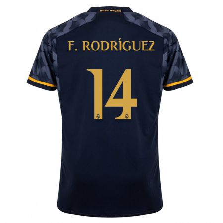 Kandiny Hombre Camiseta Fer Rodríguez #14 Azul Oscuro 2ª Equipación 2023/24 La Camisa Chile