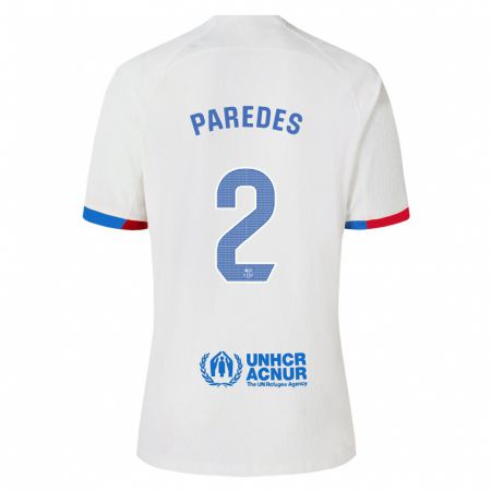 Kandiny Hombre Camiseta Irene Paredes #2 Blanco 2ª Equipación 2023/24 La Camisa Chile
