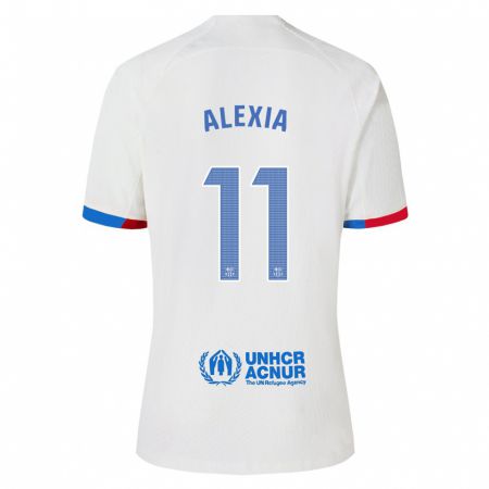 Kandiny Hombre Camiseta Alexia Putellas #11 Blanco 2ª Equipación 2023/24 La Camisa Chile