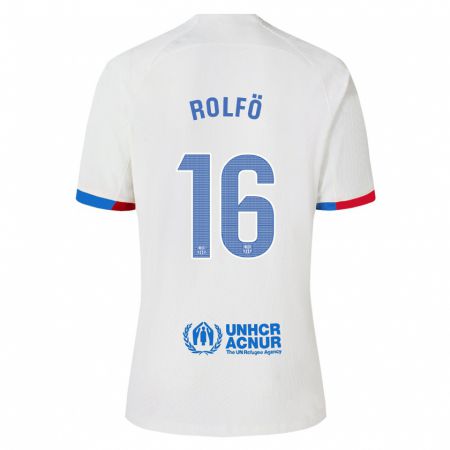 Kandiny Hombre Camiseta Fridolina Rolfo #16 Blanco 2ª Equipación 2023/24 La Camisa Chile