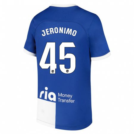 Kandiny Hombre Camiseta Isaiah Jeronimo #45 Azul Blanco 2ª Equipación 2023/24 La Camisa Chile