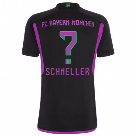 Kandiny Hombre Camiseta Lukas Schneller #0 Negro 2ª Equipación 2023/24 La Camisa Chile