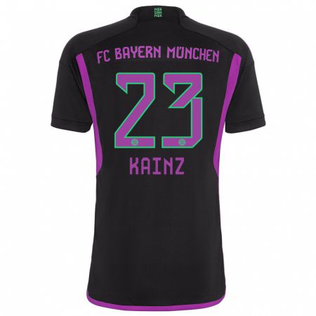 Kandiny Hombre Camiseta Manuel Kainz #23 Negro 2ª Equipación 2023/24 La Camisa Chile