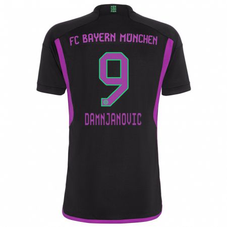 Kandiny Hombre Camiseta Jovana Damnjanovic #9 Negro 2ª Equipación 2023/24 La Camisa Chile