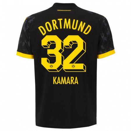 Kandiny Hombre Camiseta Abdoulaye Kamara #32 Negro 2ª Equipación 2023/24 La Camisa Chile