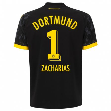 Kandiny Hombre Camiseta Marlon Zacharias #1 Negro 2ª Equipación 2023/24 La Camisa Chile